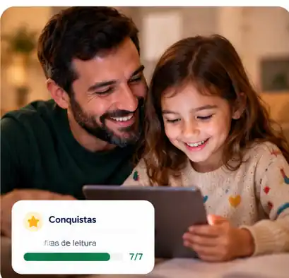 Pai e filha compartilhando um momento especial com o NIVO